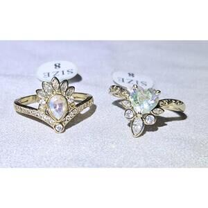 Fragrant Jewels Rings Nutcracker Collection 8 NWT Marquise Gold tone Two Rings